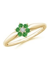 lovely small gold May birthstone ring for babies and kids
